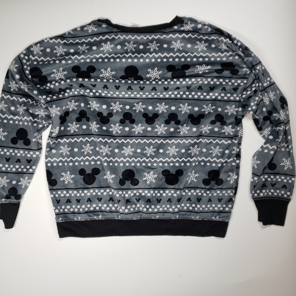 Disney mickey ears snowflakes gray fleece pajama set size small - Picture 3 of 9